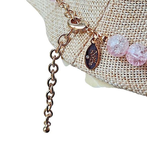 Joan Rivers Signed Crackle Acrylic Single Strand Necklace 19 Inches - Picture 5 of 7